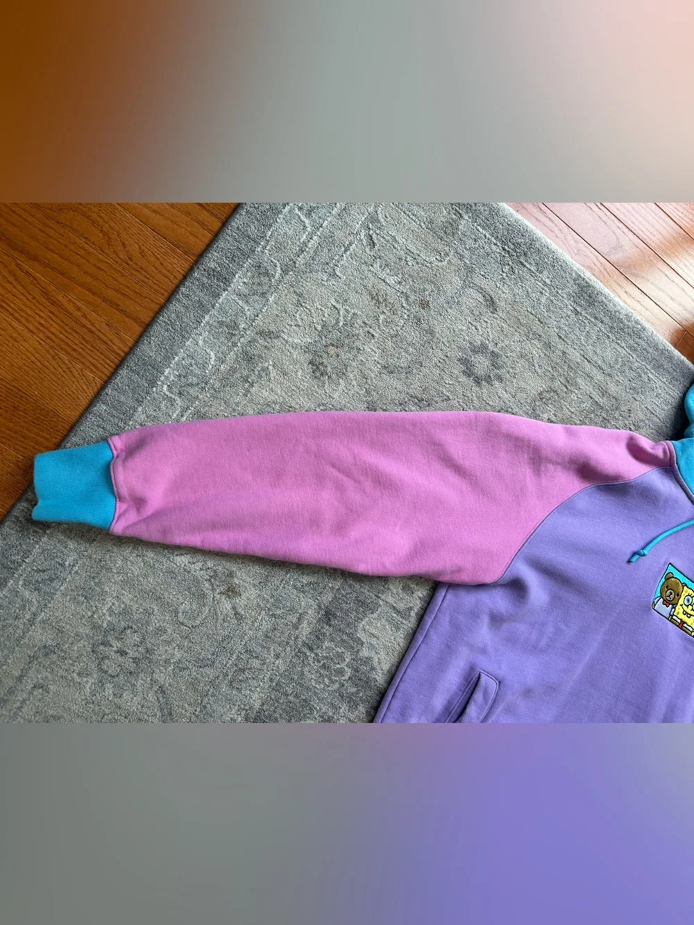 Teddy Fresh x SpongeBob SquarePants Color Block Hoodie Sweatshirt L